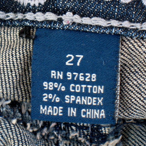 Antique Rivet Bootcut Flap Pockets Embellished Dark Wash Distressed Sz 27 (tag) - Picture 8 of 9